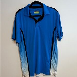 PGA TOUR Men's Blue and Black Polo Shirt